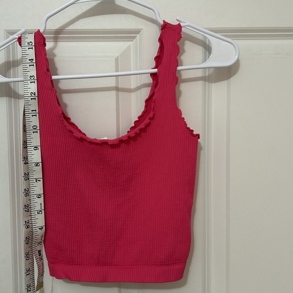 Nikibiki Ribbed Crop Tank Top Pink One Size - Picture 5 of 8